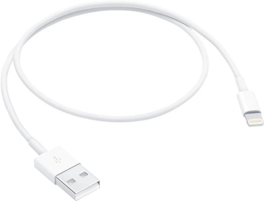 Apple Lightning Cable 1 A 1 m (Compatible with Lightning to USB Cable, White, One Cable, USB Type A To Lightning)