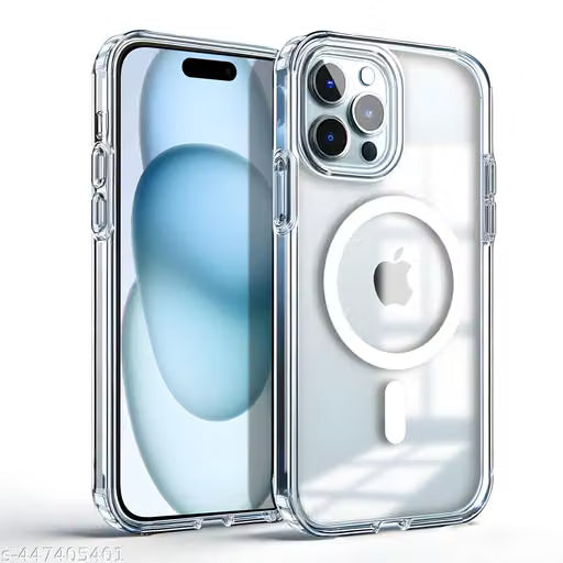 iPhone 15 Pro (TPU + Poly Carbonate | White) Ultra Hybrid Magfit Back Cover Case Compatible