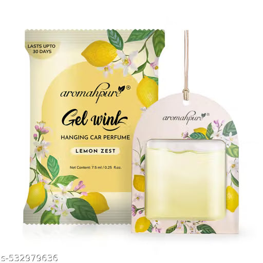 Gel Wink Hanging Car Perfume - Lemon Zest | Long-Lasting Gel Based Car Air Freshener | Car Accessories | Last Up to 30 Days
