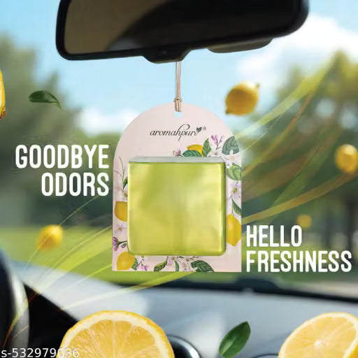 Gel Wink Hanging Car Perfume - Lemon Zest | Long-Lasting Gel Based Car Air Freshener | Car Accessories | Last Up to 30 Days
